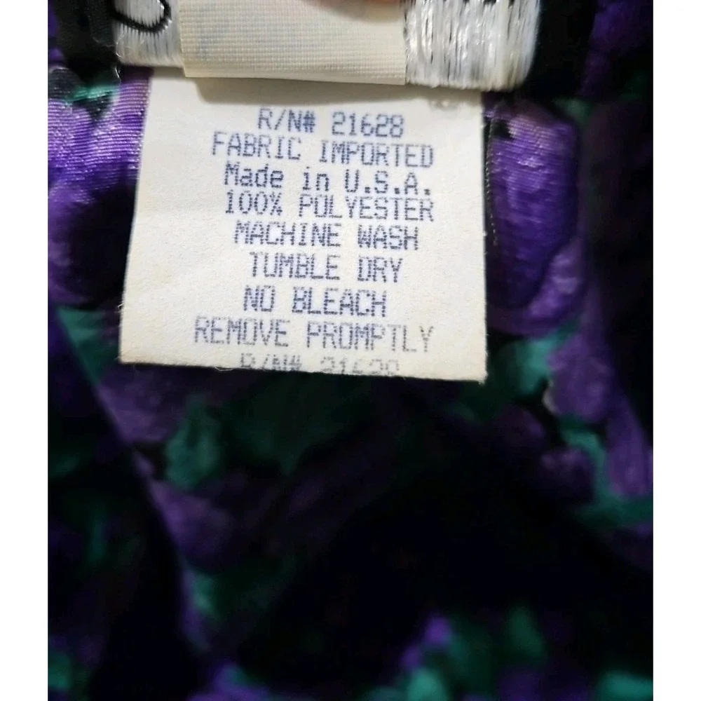 Vintage 80's Breli Original‎ Green & Purple Floral Belted Dress Size:12